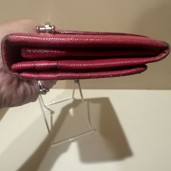Prada Pink Saffiano Double Snap Continental Wallet - Picture 4 of 13